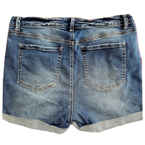 Wax Jean Collection Juniors 3XL Blue Jean Denim Stretch Booty Shorts 35" Waist - Picture 2 of 12